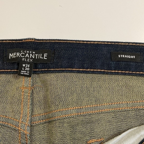 J CREW MEN MERCANTILE FLEX STRAIGHT BLUE JEANS. SIZE- 34,30 - Picture 9 of 11